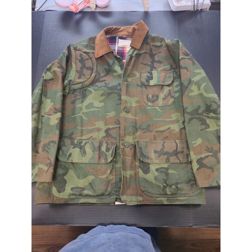 Vintage American Field Camo Hunting Jacket Lavrich Plaid Lined Corduroy Mens M